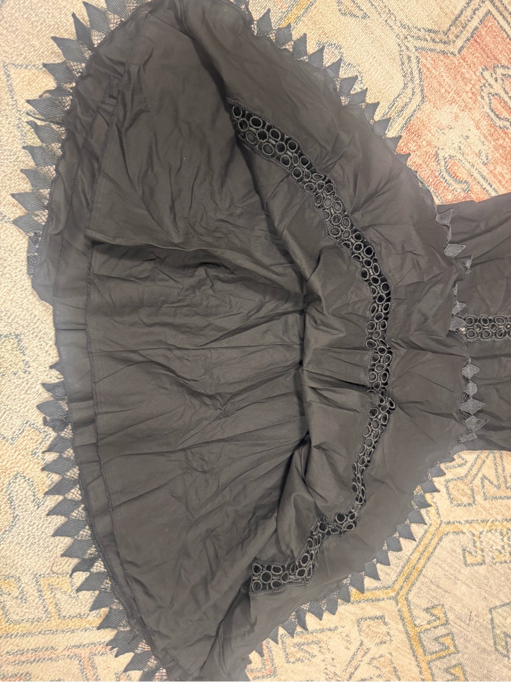 $198 Peixoto Black Ora Cotton Embroidered Swimsuit Cover Up Dress XL yse2123 - Picture 9 of 11